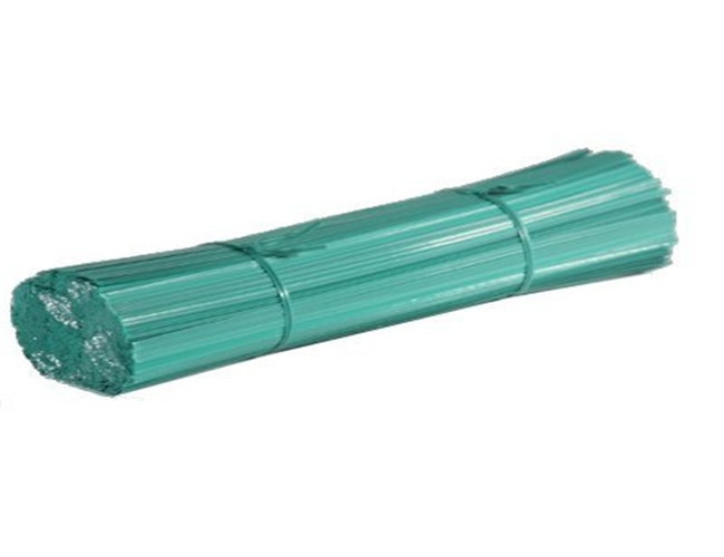 녹색 PVC 코팅 자른 직선 와이어 250mm 길이