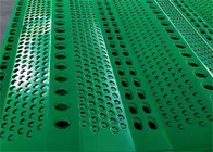 녹색 진료 된 가루로 코팅 된 바람 방지 울타리 패널 구멍 뚫린 패널 사용자 지정 구멍 모양